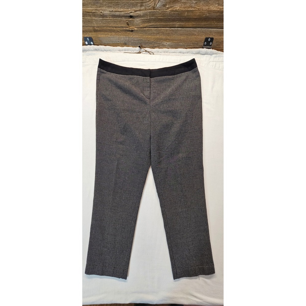 Worthington Womens Slim Fit Dress Pants Black White Micro Pattern Size 10